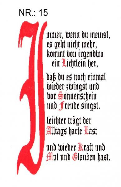Spruchkerzen 15, 20, 21